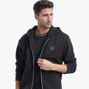 Regular Fit Brand Logo Print Hooded Swaetshirt
