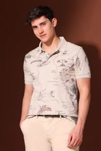 Printed Cotton Polo T-Shirt