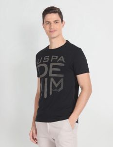 Regular fit brand print T-shirt