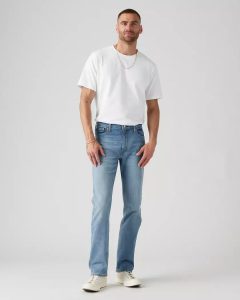 513 Blue Slim Straight Fit Mid Rise Jeans